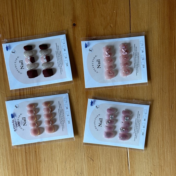 Accessories - Press-On Nail Set Bundle - Pink & Burgundy Designs